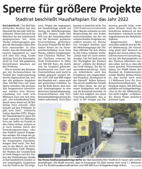 2021 12 29 RUBS SperreFuerGroessereProjekte titelbild