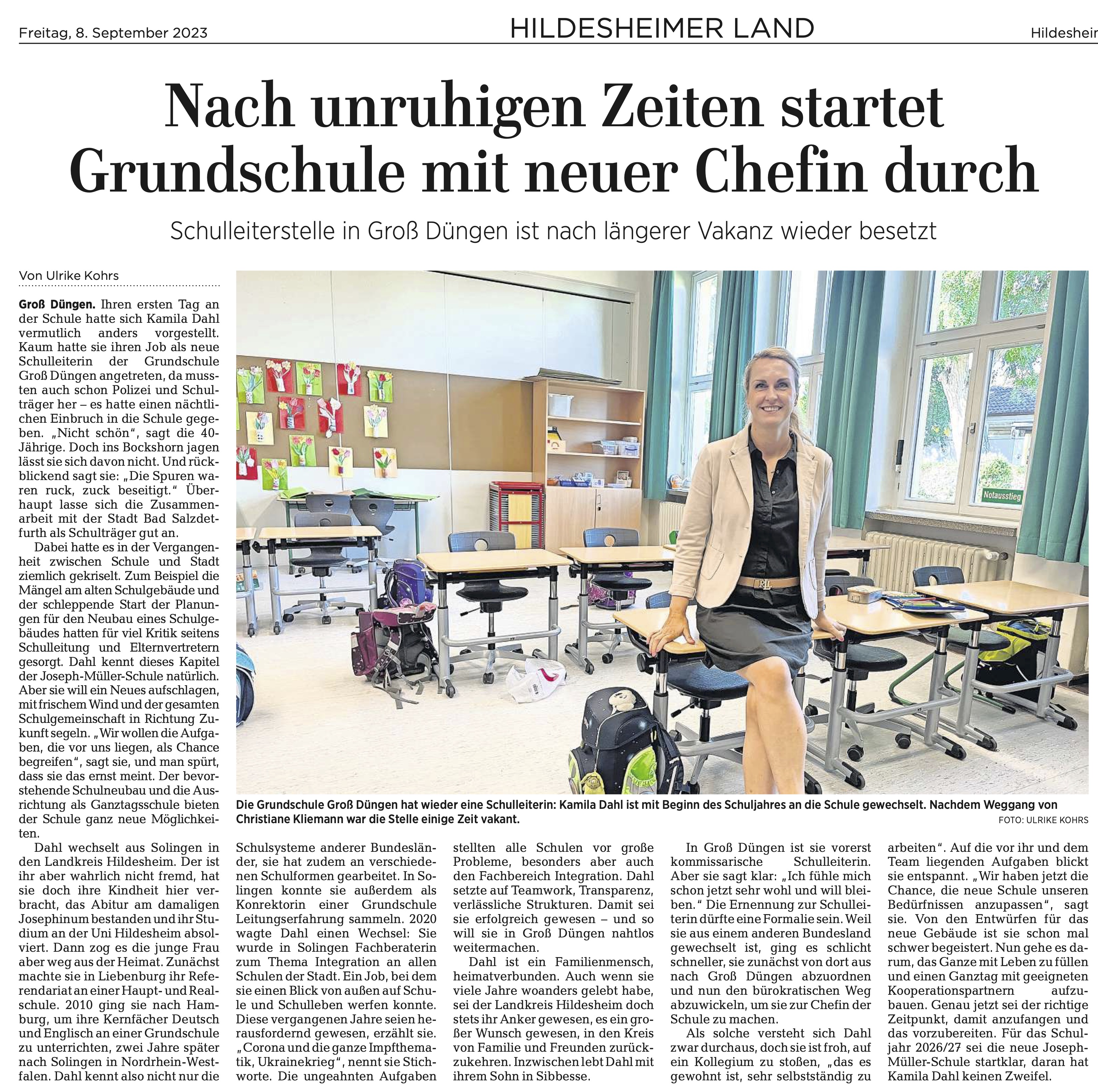 2023 09 08 HAZ NachUnruhigenZeitenNeueChefin